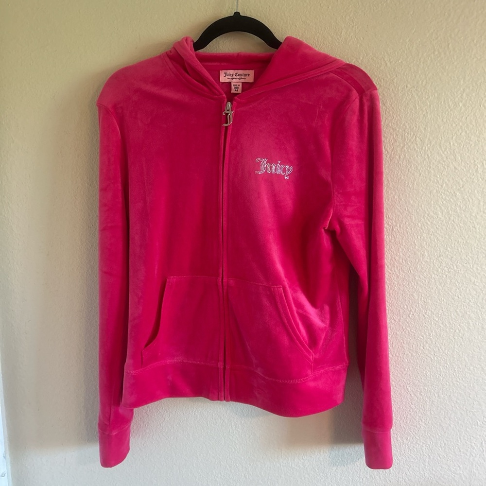Juicy Couture Fuchsia Velour Zip-Up Hoodie